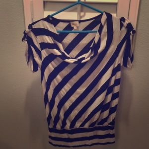Ella Moss striped shirt with button detail